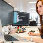 Girl using computer
